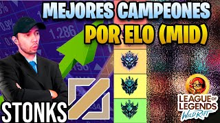 ¡LOS MEJORES CAMPEONES MID POR ELO  2024 WILD RIFT [upl. by Olrak]