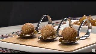 Receita de CROQUETES DE ALHEIRA COM CEBOLA CARAMELIZADA [upl. by Annasiul]