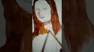 Monalisa painting with artist water colour 🎨 l monalisa art watercolor [upl. by Domonic]