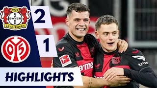 Bayer Leverkusen vs Mainz 21 Deutsche Liga 1 Granit Xhakas Tor Goal [upl. by Etessil25]