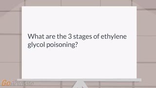 What are the 3 stages of ethylene glycol poisoning [upl. by Seiuqram]