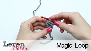 Leren haken 3 Magic Loop haken [upl. by Annahsohs]