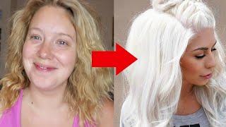 From Yellow to WHITE HAIR in under 10mins No Bleach No Damage [upl. by Samp]