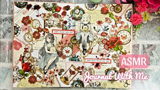 ASMR Creative Journaling  Daylight Savings Time Theme ⏰🧡  ASMR Scrapbooking With Me [upl. by Elletsirhc]