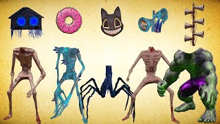 WRONG HEADS BLUE HOUSE HEAD SIREN HEAD DONUT CARTOON CAT HULK SIREN HEAD ICE TRIPLE SIREN HEAD [upl. by Brittani]