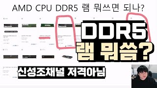 AMD CPU DDR5 램 선택 이 영상으로 종결 내자 신성조 채널 저격 아닙니다 [upl. by Snilloc]