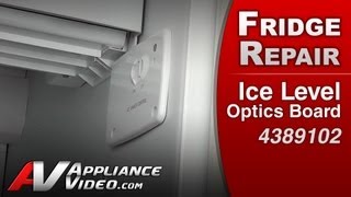 Whirlpool Refrigerator Repair  Will Not Make Ice  Ice Level Optics Board [upl. by Leuqim]