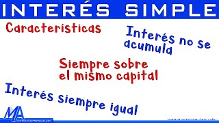 Características del interés simple  Introducción al interés simple [upl. by Ahsotan]