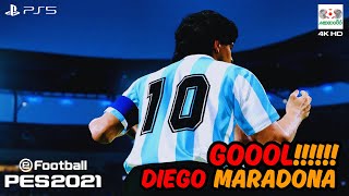 PES 2021  PS5  WORLD CUP 1986  ITALY VS ARGENTINA  GOAL JORGE VALDANO  MNYK GAMES [upl. by Enelyar951]