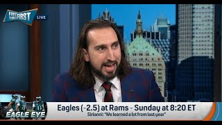 FIRST THINGS FIRST  Nick Wright STUNS Philadelphia Eagles Will REACH Super Bowl With Win Over Rams [upl. by Alyakim]