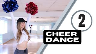 Cheer dance routine 2  step by step cheerleader dance tutorial pom poms cheer fitness dance [upl. by Rajiv]