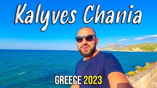 Chania Crete Kalyves walking tour 4k Kreta Greece 2023 [upl. by Toft915]