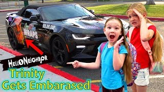 Picking Up the Girls at School in Hello Neighbor Car Trinity Gets Embarassed [upl. by Edmonda]