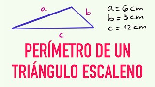 Cómo calcular el perímetro de un triángulo escaleno  Ejercicio de ejemplo [upl. by Nytsrik]