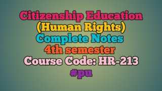 Human Rights  Complete Notes HR213 4thsemester  According to course outline PU [upl. by Newbold]