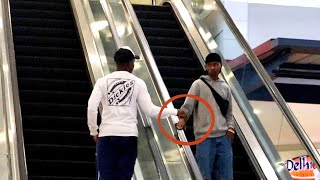 Touching Hands On Escalators Prank In South Africa😂 [upl. by Ymmak850]