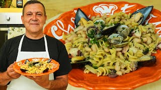 PASTA e FAGIOLI AI FRUTTI DI MARE  Ricetta ESTIVA SPETTACOLARE [upl. by Huba242]