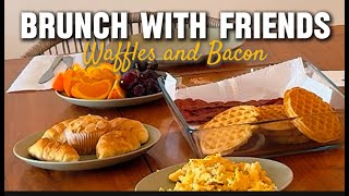 Cinematic Friends Breakfast Waffles Turkey Bacon amp Eggs  Easy Brunch Recipe [upl. by Oiramad]