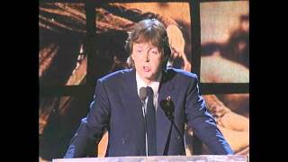 Paul McCartney Inducts John Lennon into the Rock amp Roll Hall of Fame  1994 Induction [upl. by Mannos892]