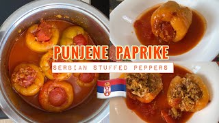 How to make Serbian Stuffed Peppers  Punjene Paprike sa meson Recipe [upl. by Whitehouse]