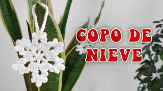 Copo de Nieve a Crochet Paso a Paso en Español ❄️ Snowflake Adorno de Navidad [upl. by Kcirdde]