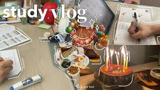 engkor STUDY VLOG 🍰🧁 maths notetaking going out sister’s birthday good food [upl. by Kyla956]