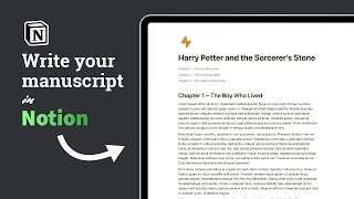 Writing your Manuscript in Notion  Storyteller OS Tutorial [upl. by Westleigh]