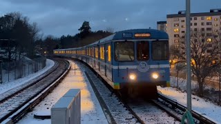 C14 tunnelbana ankommer Bredäng mot Mörby centrum på avskedsturen 10 februari 2024 [upl. by Elia]