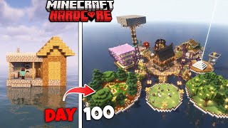 I survived 100 days on ocean only world in Minecraft Hardcore minecraft100days 100dayschallenge [upl. by Ahsem707]