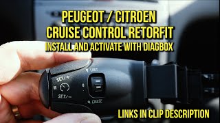 Retrofit Cruise Control Peugeot 308 307 207 407 3008 Citroen install and activate with Diagbox [upl. by Chuipek268]