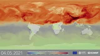 Een jaar aan CO2 concentraties over de aarde [upl. by Johnathon]