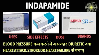 INDAPAMIDE  NATRILIX SR  LORVAS SR  DIVRET  HYPERTENSION  BP  THIAZIDE DIURETIC [upl. by Mather]