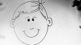 How To Draw A Boy Very Easy  Boy Face Easy Draw Tutorial [upl. by Anawait]