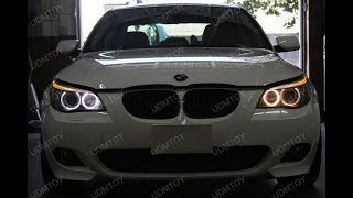 BMW E60 LED Halo Bulb Installation DIY EASY [upl. by Cran]