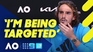 Stefanos Tsitsipas calls out Umpires over coaching violations  Australian Open 2022 [upl. by Ohcirej]