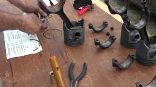 Ford Jubilee NAA Tractor Engine Rebuild Part 9 Piston Installation [upl. by Yngiram]