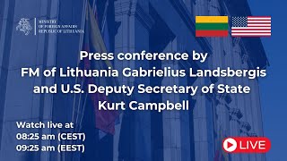 Press conference by FM Gabrielius Landsbergis and US Deputy Secretary of State Kurt Campbell [upl. by Lantha]