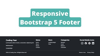 Bootstrap 5 Footer Template [upl. by Jessamine]