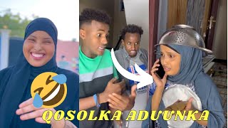 SIHAAM OO LAGA WALEY 😂  QOSLKA ADUUNKA somalia somalitiktok heescusub sharmaboy qosol somali [upl. by Aeslahc]