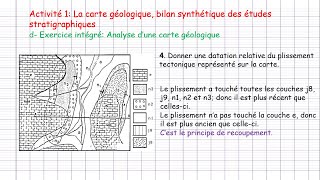 1ère Bac La carte géologique et la reconstitution de lhistoire géologique  exercices intégrés [upl. by Nosnev]