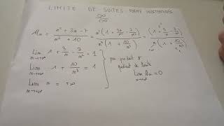 forme indéterminée Infini sur Infini pour les suites [upl. by Karas]