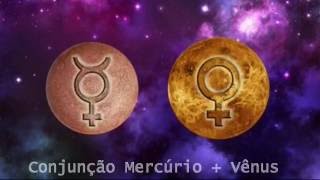 Conjunção Mercúrio ☿  ♀ Vênus [upl. by Katy133]