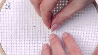 Learn How To Back Stitch on Aida [upl. by Godliman631]