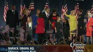 Obama Victory Speech   Family walks out [upl. by Eide50]