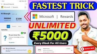 Microsoft Rewards Big Loot 🛑Earn ₹5000 Every week  Fastest Way to earn points in Microsoft Rewards [upl. by Ginger]