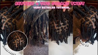 How to Perfect Two Strand Retwist On Dreads  Step by step beginner friendly Retwist tutorial [upl. by Ashlen]