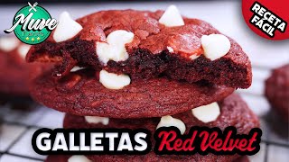 LA RECETA DE GALLETAS RED VELVET MÁS FÁCIL QUE ENCONTRARÁS  Muve Flavors [upl. by Iaverne375]