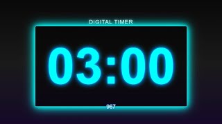 3 Minute Neon Digital Timer  Bright Countdown for Focus Study Workouts and Productivity [upl. by Flemings]