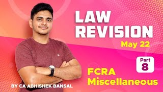 CA Final Law Revision  8  MAY 2022 amp ONWARDS [upl. by Ariak]