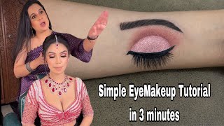 Parul Garg 3 minutes Simple Bridal EyeMakeup tutorial  Parul Garg makeup  Makeup by Parul Garg [upl. by Ahsinot]